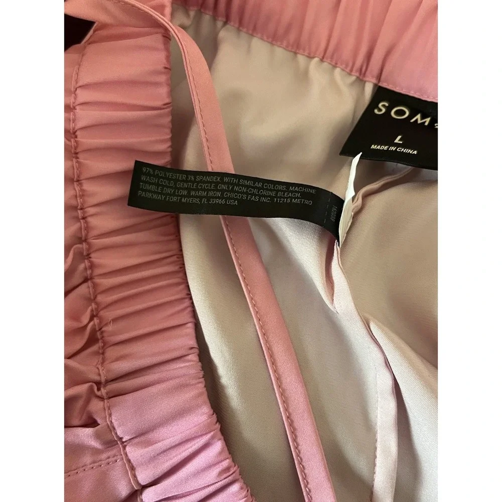 Soma Women's Satin Pajama Pants Wide Leg Large Colorful Air Balloon